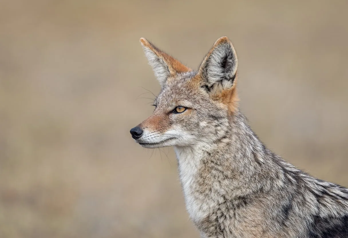 Jackal against a soft blurred background