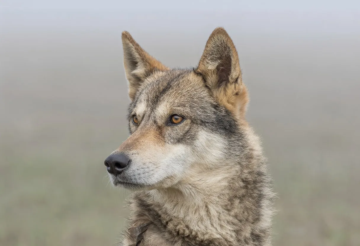 Dingo in gentle mist