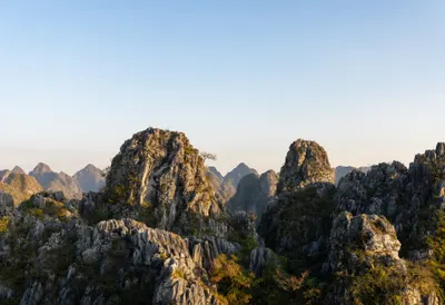 Limestone Karst Peaks at golden hour
