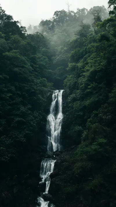 Waterfall In A Green Valley with a minimal touch