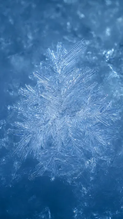 Ice Crystals Macro With Cool Light in watercolour