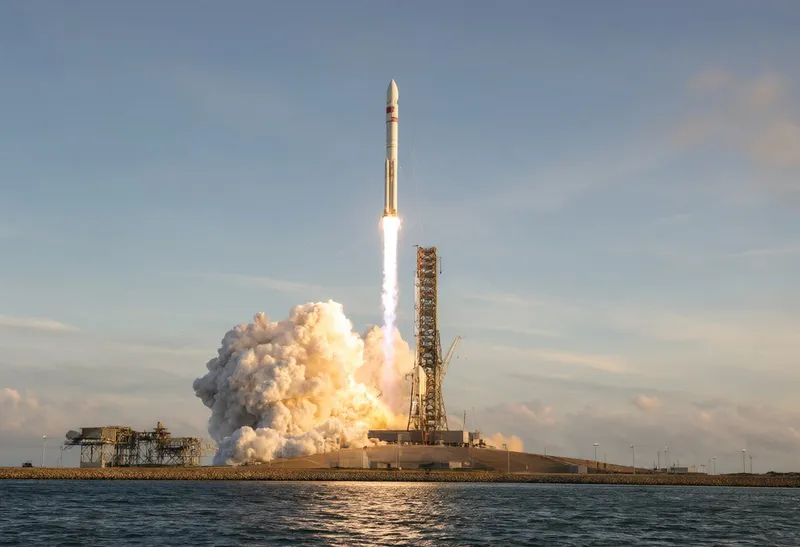 Rocket Launching with a Towering Smoke Plume