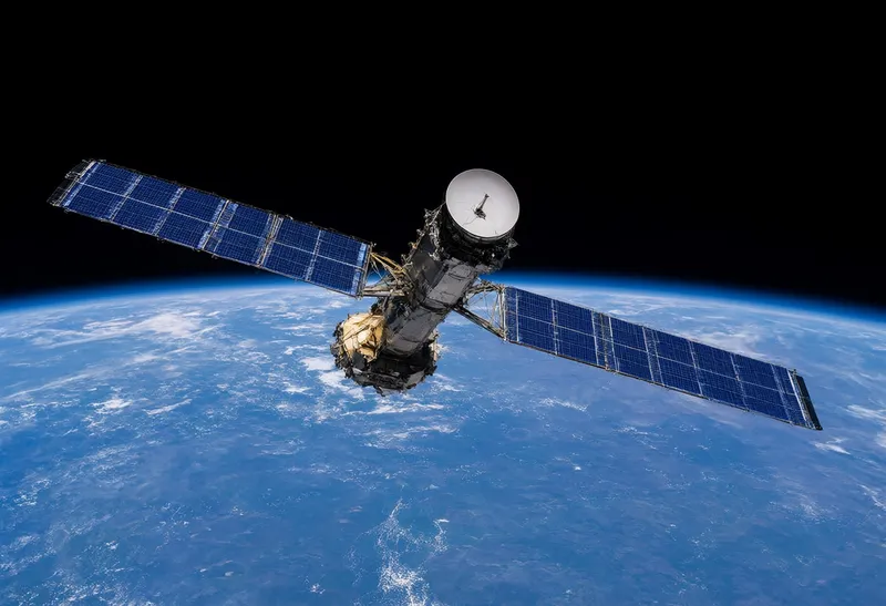 Communications Satellite above Earth Limb
