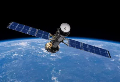 Communications Satellite above Earth Limb