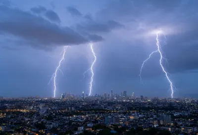 Lightning Storm above a City