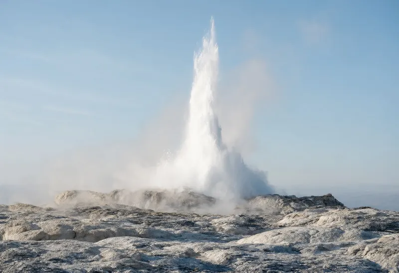 Geothermal Geyser Erupting