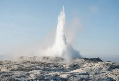 Geothermal Geyser Erupting