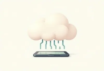 Cloud with Data Streams — Editorial Symbol