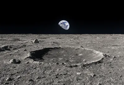 Lunar Surface with Earthrise