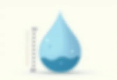 Water Drop with a Gauge — Editorial Symbol