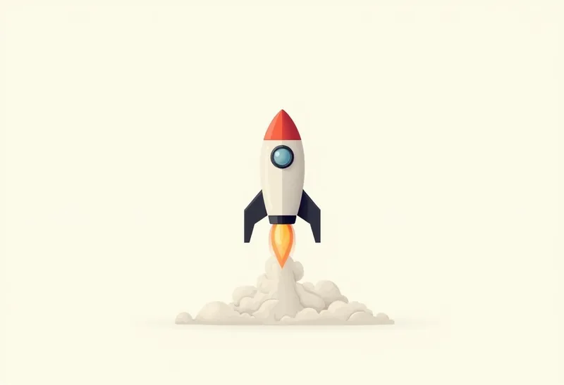 Rocket and a Rising Arrow — Editorial Symbol