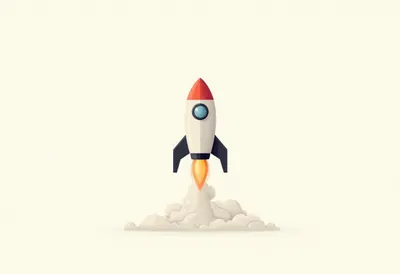 Rocket and a Rising Arrow — Editorial Symbol