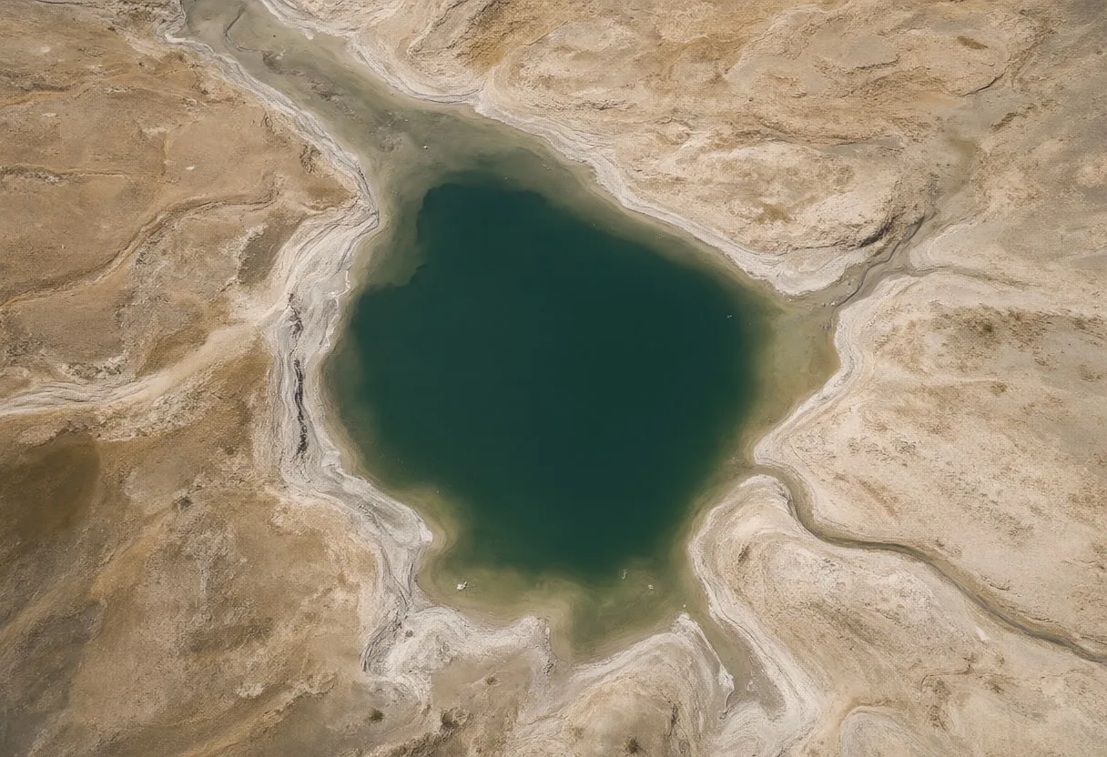 Satellite View of a Shrinking Lake