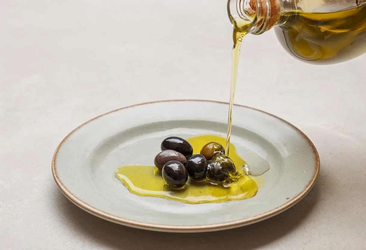 Olive oil pour