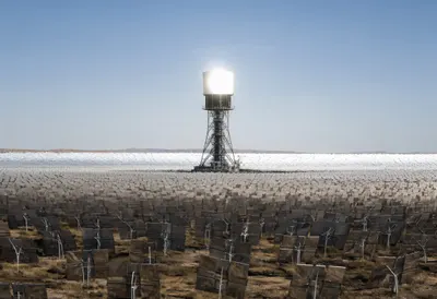 Solar Tower Plant with Glowing Receiver