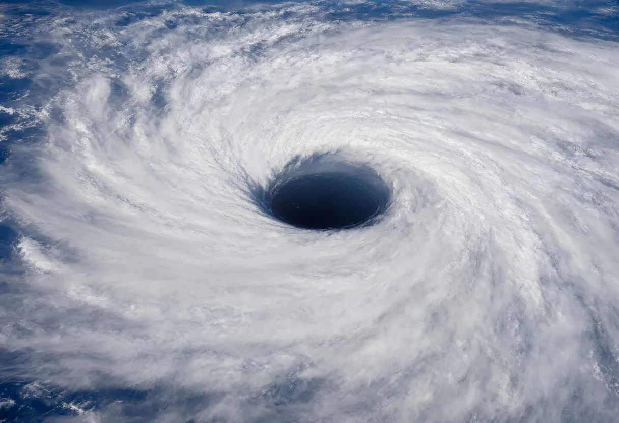 Hurricane Eye Close from Orbit