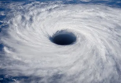 Hurricane Eye Close from Orbit