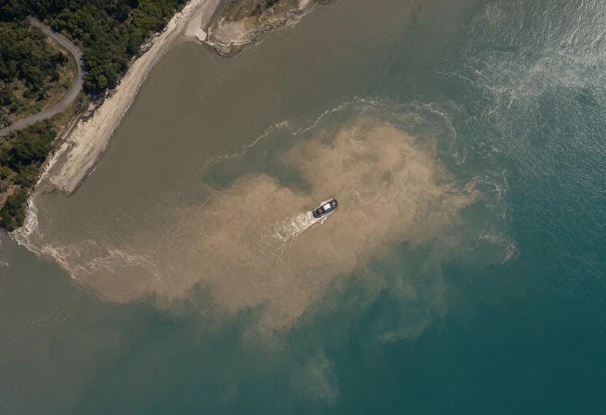 Aerial View of a Flooded Delta