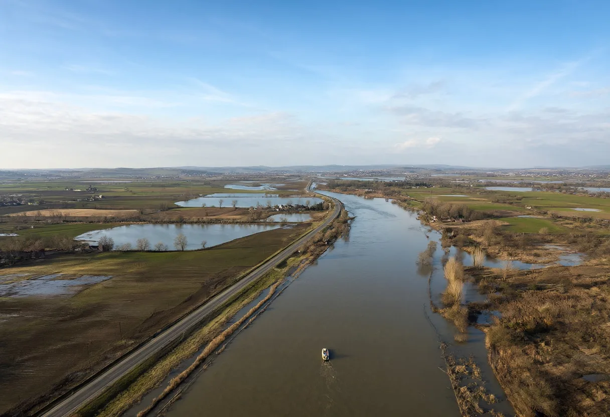 River Over Its Banks from Above