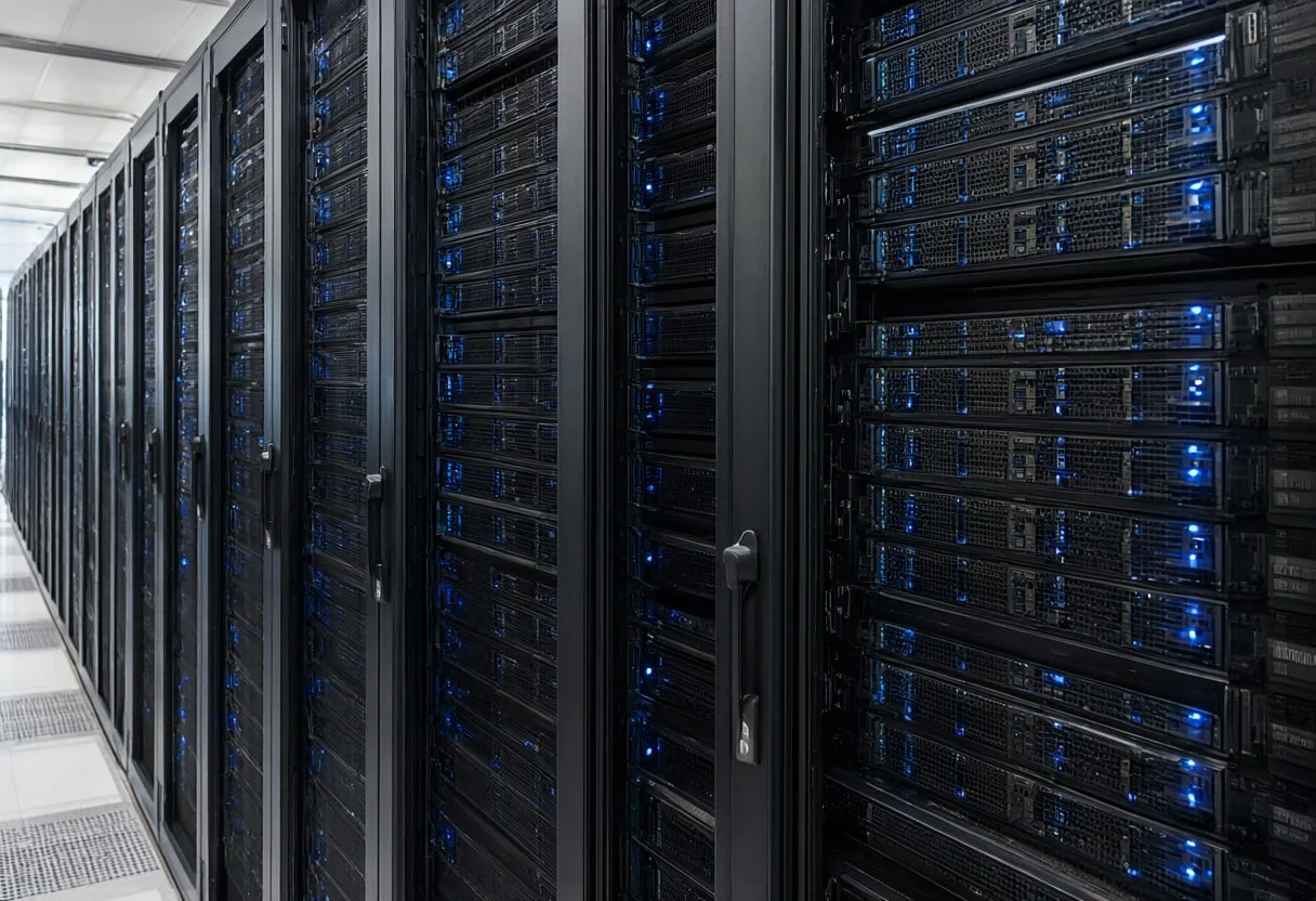 Data Centre Hall with Server Rows