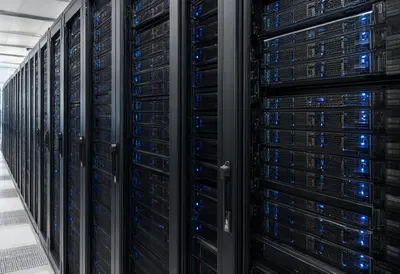 Data Centre Hall with Server Rows