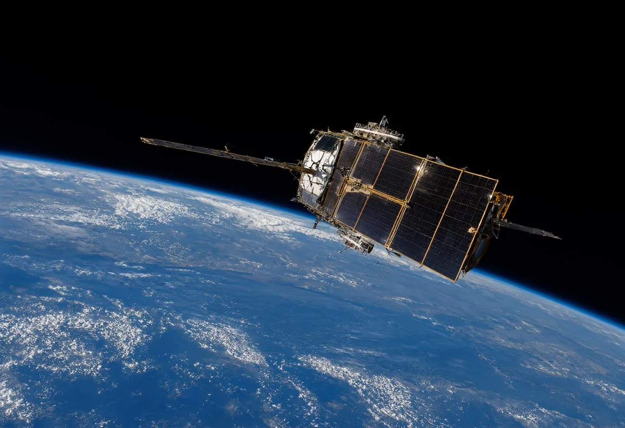 Earth Observation Satellite above the Limb