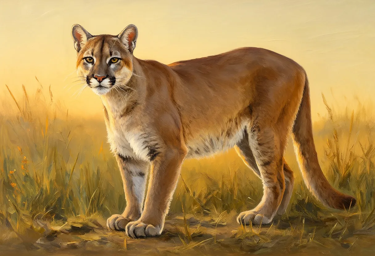 Puma at golden hour Oil Painting