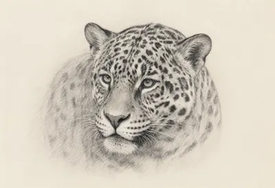 Jaguar close-up portrait Pencil Sketch
