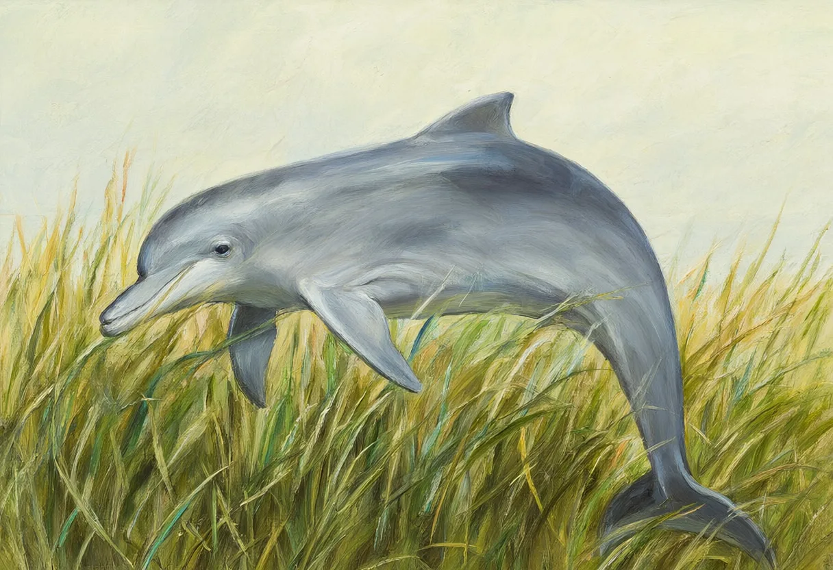 Porpoise in tall grass Oil Painting