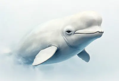 Beluga Whale in gentle mist Digital Illustration