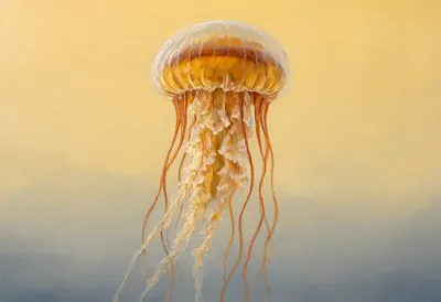 Jellyfish at golden hour Oil Painting
