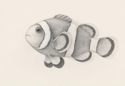 Clownfish in soft morning light Pencil Sketch