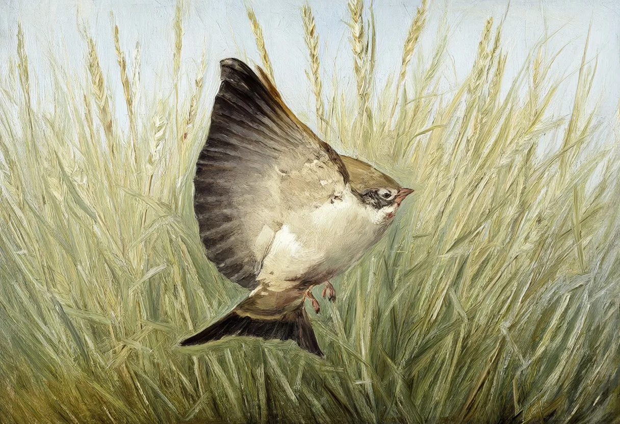 Ray in tall grass Oil Painting