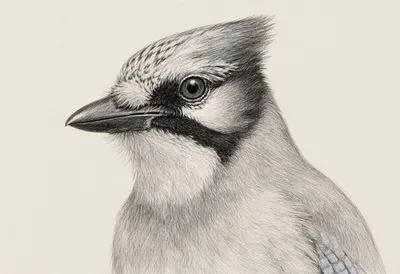 Jay close-up portrait Pencil Sketch