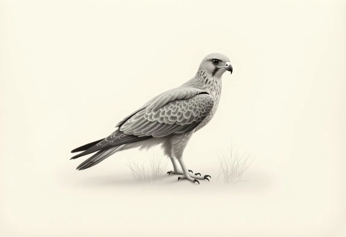 Harrier in soft morning light Pencil Sketch