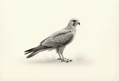 Harrier in soft morning light Pencil Sketch