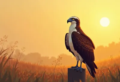 Osprey at golden hour Digital Illustration