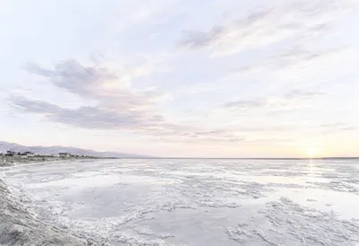 Salt Flats Reflecting A Pastel Sky on a quiet day Pencil Sketch