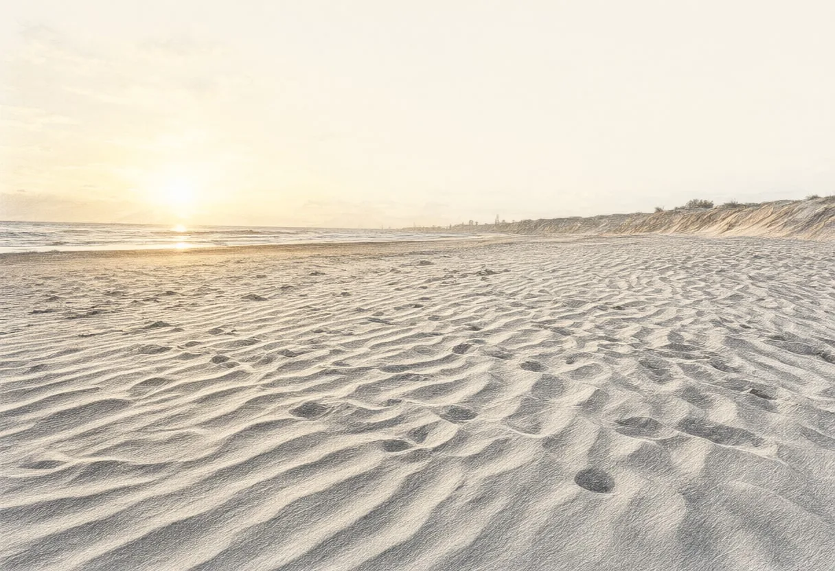 Sand Ripple Patterns at golden hour Pencil Sketch