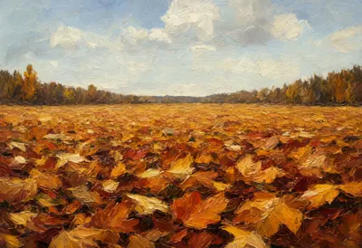 Drift Of Autumn Leaves Oil Painting
