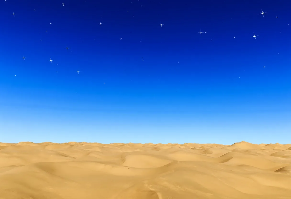 Starry Sky Over Dunes Digital Illustration