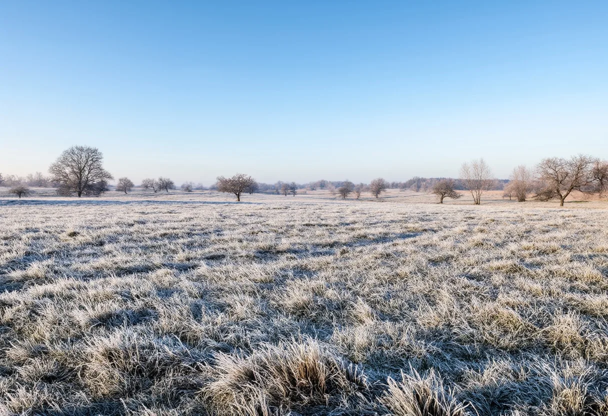 Frosted Meadow At Dawn
