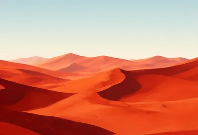 Red Sand Desert Dunes in warm summer light Digital Illustration