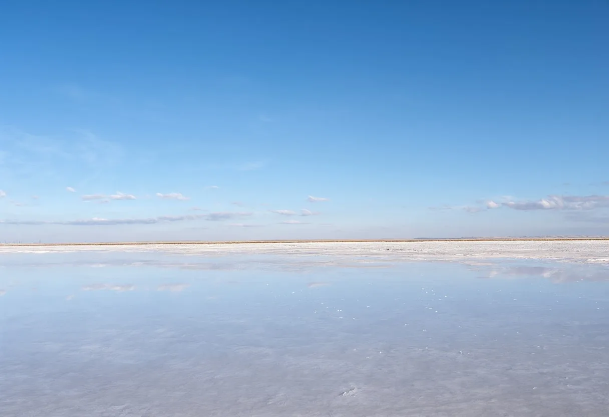 Salt Flats Mirroring The Sky after rain