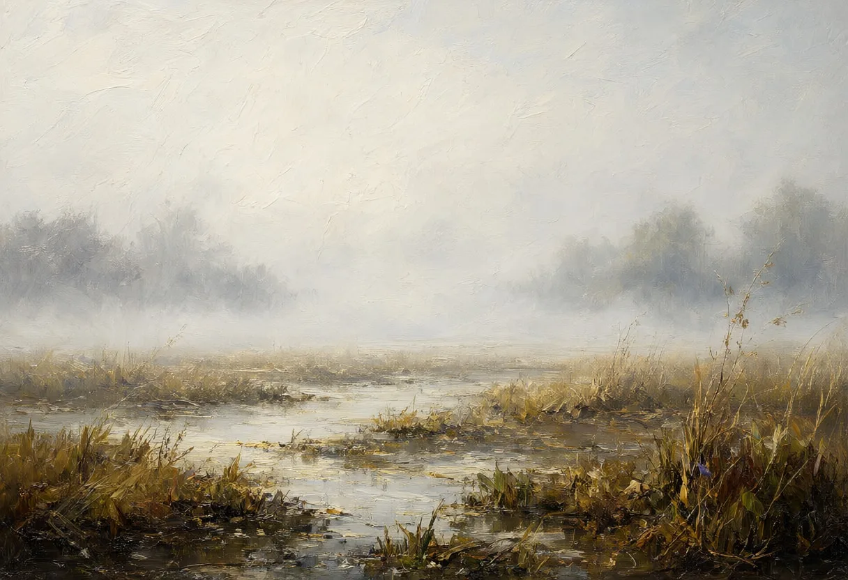 Fog Over A Marsh Oil Painting