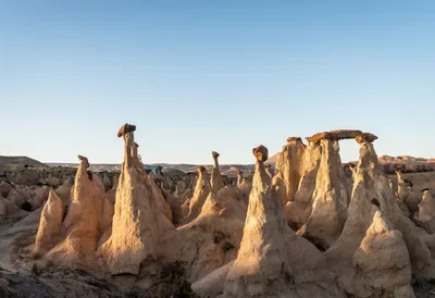 Hoodoo Rock Formations at golden hour