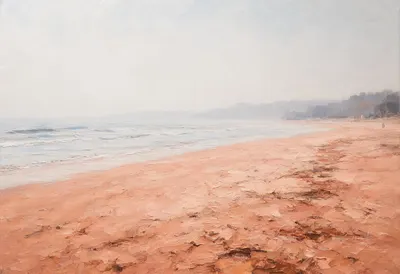 Coral Sand Beach in soft mist Oil Painting