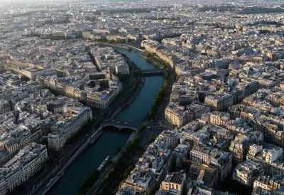 Aerial View of a River City