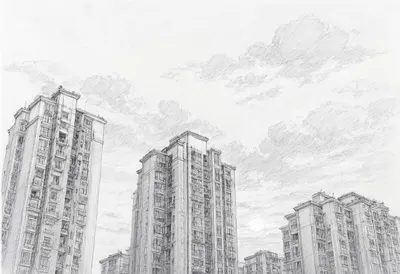Tower Blocks and Cloud Layers at blue hour