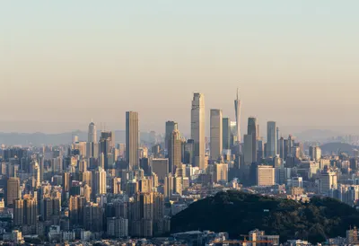 Skyline from a Distant Hill after rain